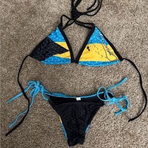 NWOT Oceanic Gear Colorful Triangle Bikini Set